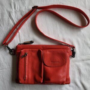 Red leather RUDSAK crossbody bag